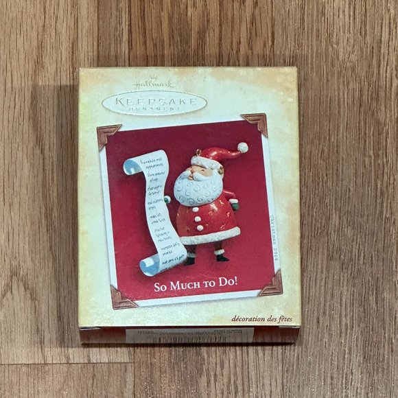 Hallmark Keepsake Ornament So Much To Do Santa Christmas List Handcrafted 2004 - Picture 1 of 5